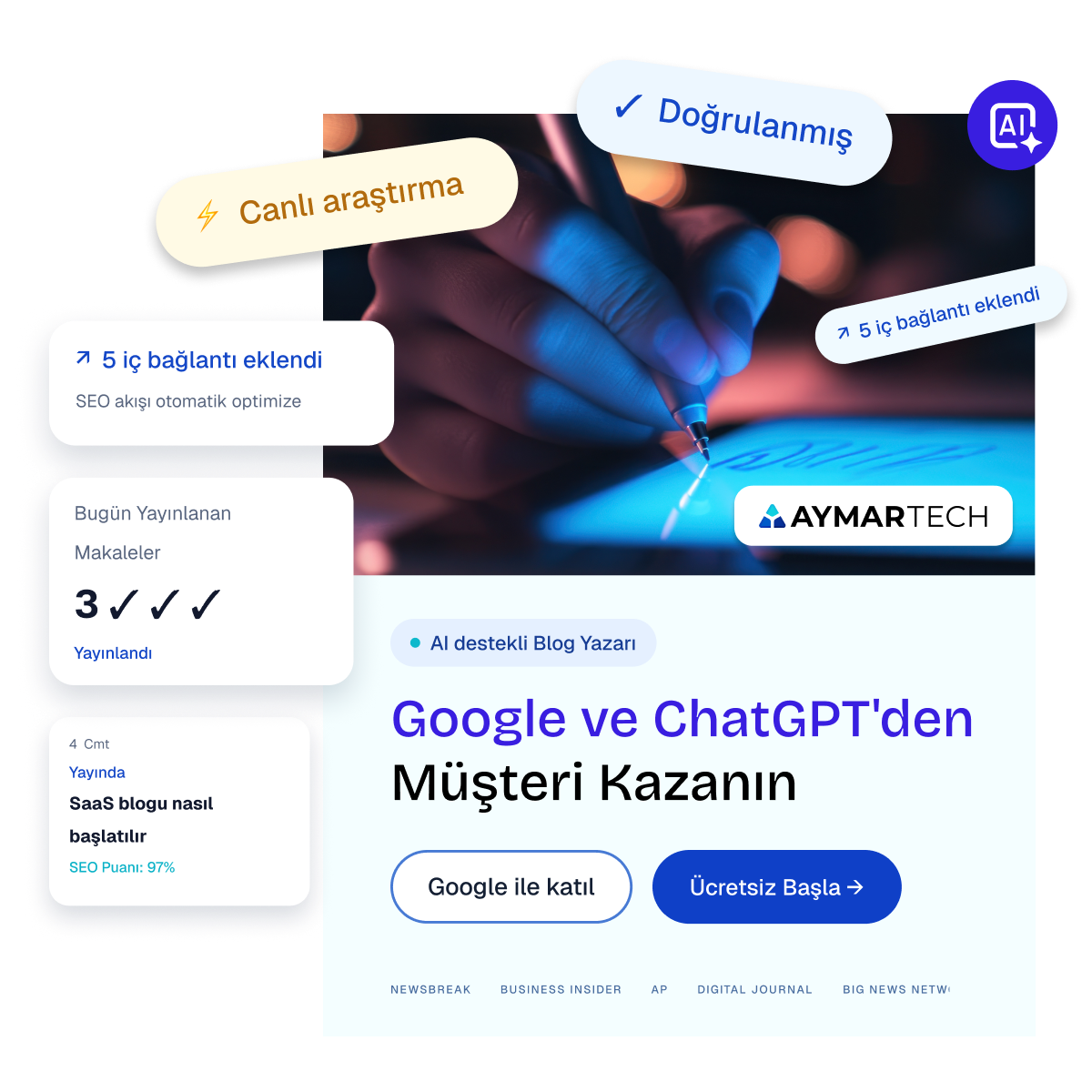 Slider Resmi, Yapay zeka aramalarında AymarTech ile öne çıkın.